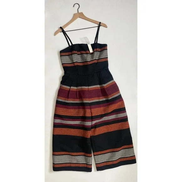 NWT!! Anthropologie COREY LYNN CALTER Nina Cropped Tweed Jumpsuit Stripes 10 - Picture 3 of 15